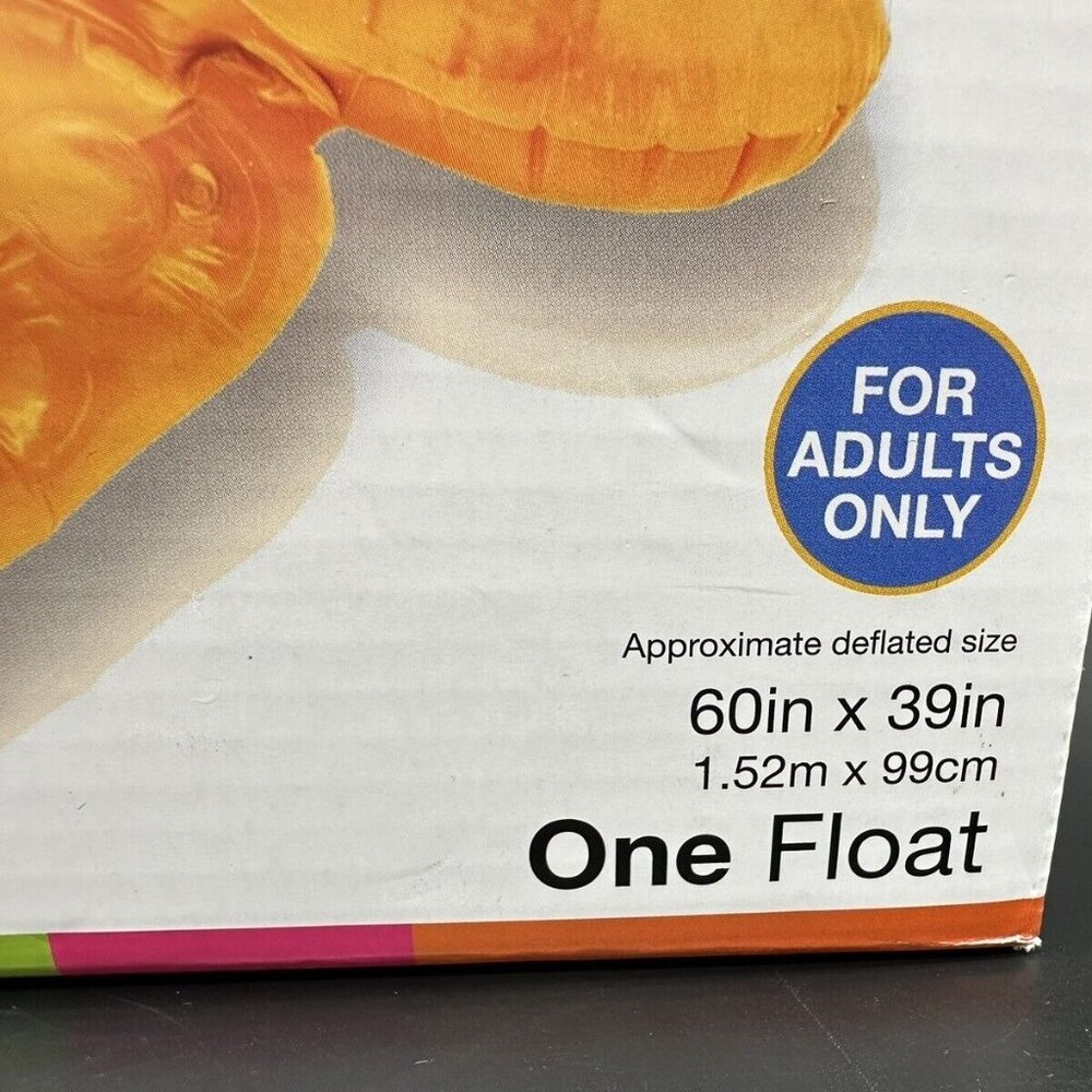 Pool Beach Floatie Intex Sit N Float Lounge Chair Cup Holders Orange New In Box - Picture 7 of 8
